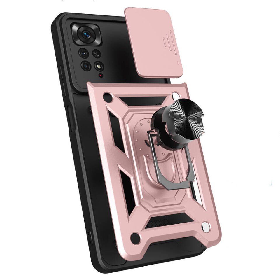 Xiaomi Redmi Note 11 Pro 4G Kılıf Magnetik Standlı Kamera Korumalı HEPTEKİLETİŞİM Sürgülü Vega Kapak