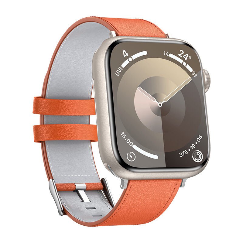 Apple Watch 44mm Benks Vintage Genuine Leather Serisi Deri Kordon Strap Kayış