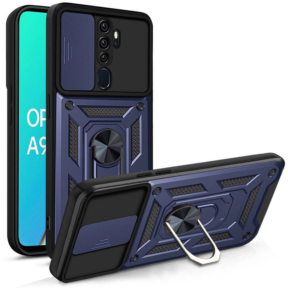 Oppo A9 2020 Kılıf Magnetik Standlı Kamera Korumalı HEPTEKİLETİŞİM Sürgülü Vega Kapak