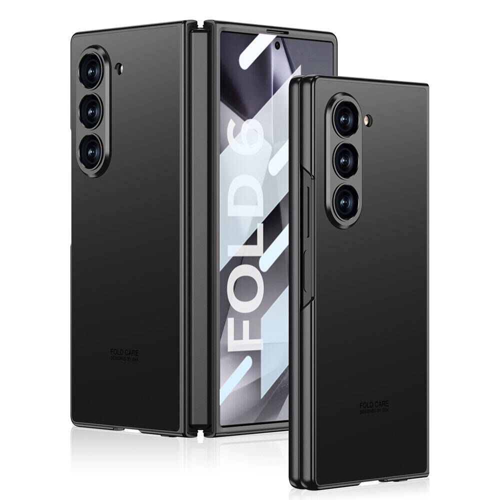Samsung Galaxy Z Fold 6 Kılıf Titanyum Metal Tasarımlı  Kıpta Kapak (Caz) Siyah