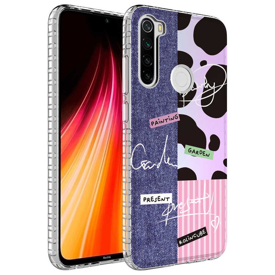 Xiaomi Redmi Note 8 Kılıf Kamera Çıkıntılı Airbag Kenarlı Darbe Emici Desenli Kapak (ELEGANS) NO8