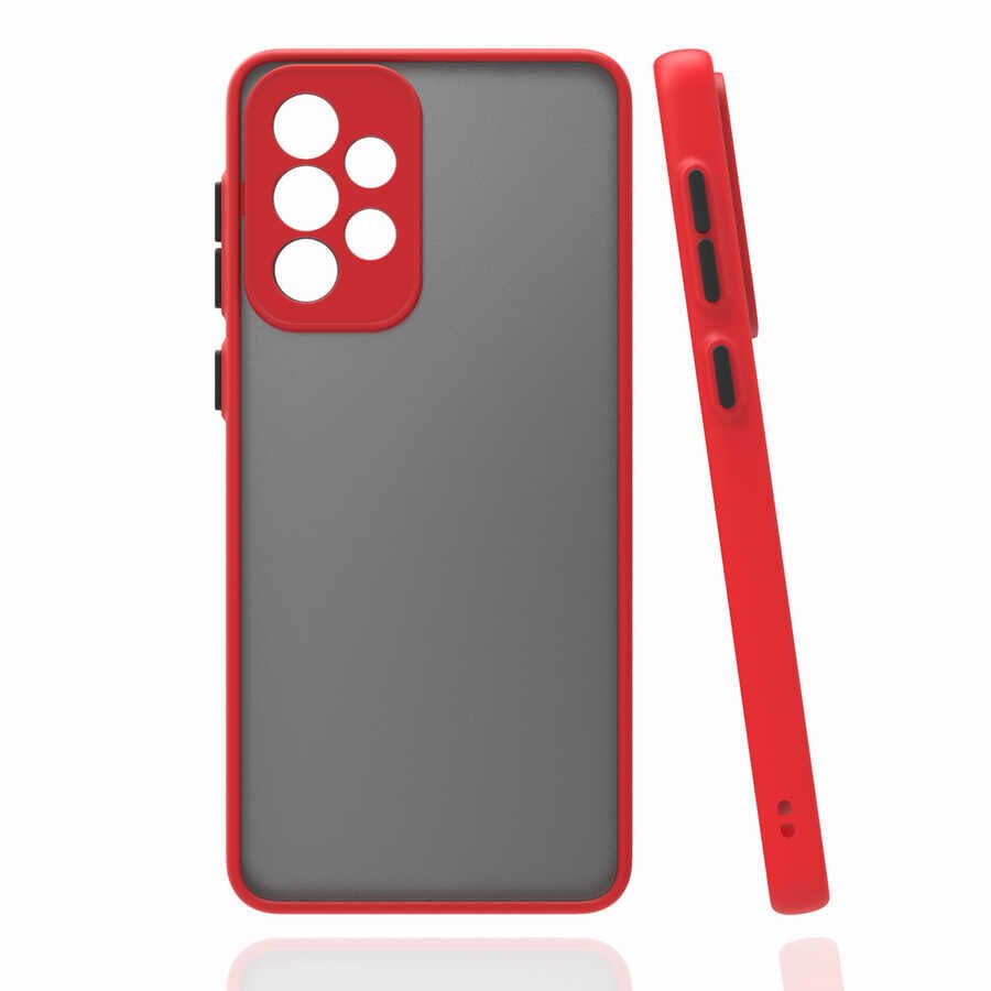 Samsung Galaxy A73 Kılıf Mat Kamera Korumalı Renkli Tuşlu Sert Silikon Kapak (HUX) Lila