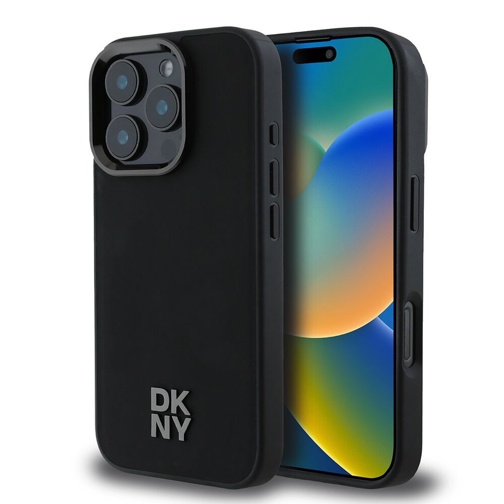 Apple iPhone 16 Pro Kılıf DKNY Orjinal Lisanslı Magsafe Şarj Özellikli Metal Logolu PU Deri Plain Kapak