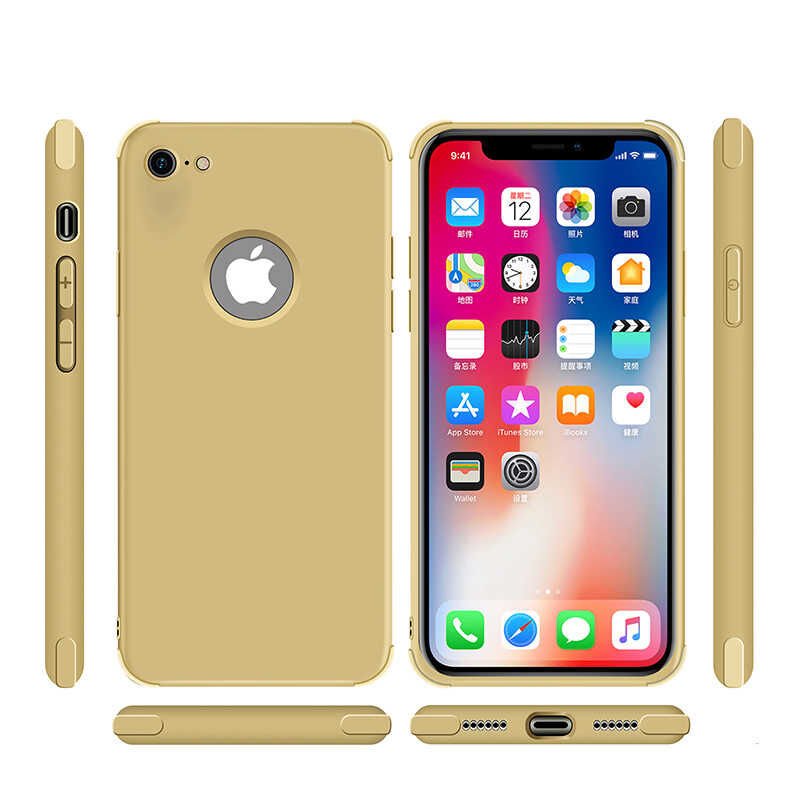 Apple  iPhone 7 Sililkon Mat Soft Yüzeyli Kapak (NEVA) Gold