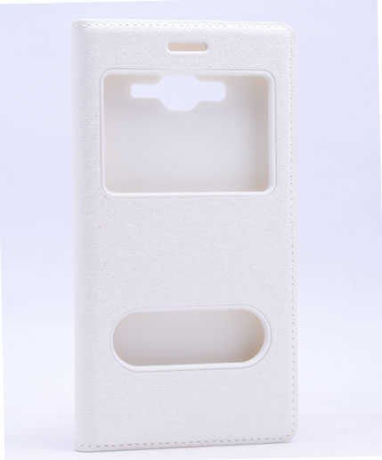 Samsung Galaxy J2 Kapaklı Kılıf Simli Mıknatıslı Kapak (DOLCE-SİM) Beyaz