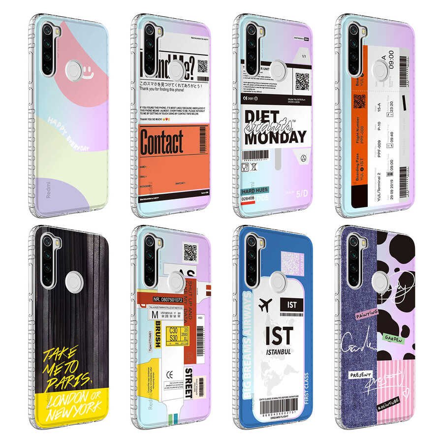 Xiaomi Redmi Note 8 Kılıf Kamera Çıkıntılı Airbag Kenarlı Darbe Emici Desenli Kapak (ELEGANS) NO4