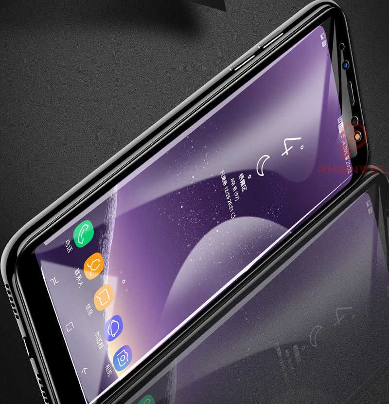 Galaxy A8 Plus 2018 Zore Kenarları Kırılmaya Dayanıklı Cam Ekran Koruyucu