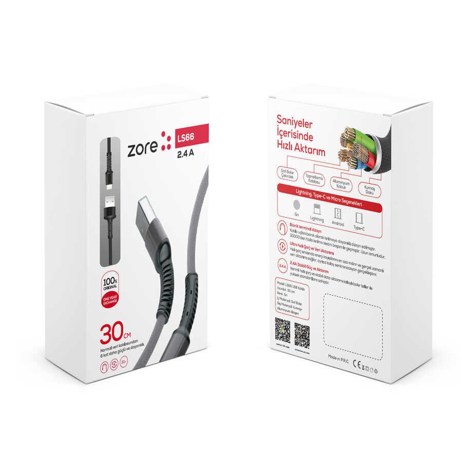 LS66 Type-C Usb Kablo Gri