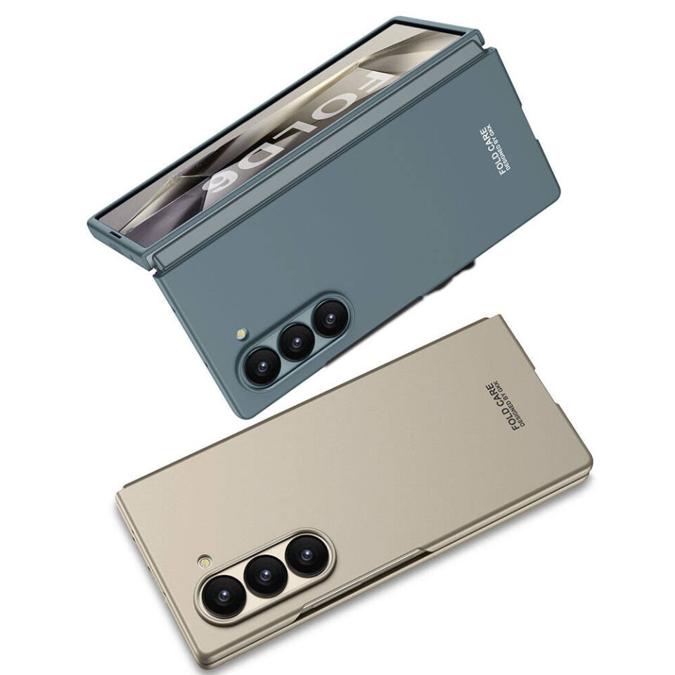 Samsung Galaxy Z Fold 6 Kılıf Sert Kıpta Mat Görünümlü Kapak Siyah