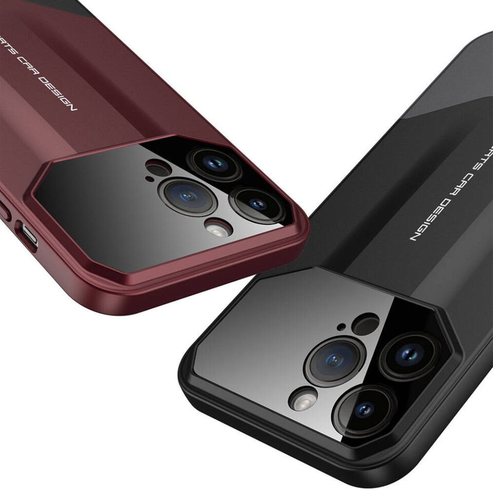 Apple iPhone 14 Pro Max Kılıf Çift Parçalı  Ays Pro İkili Görünümlü Şık Yüzey Kapak Siyah-Gri