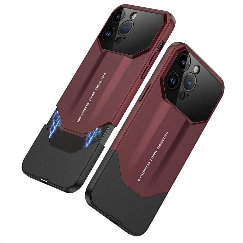 Apple iPhone 14 Pro Max Kılıf Çift Parçalı  Ays Pro İkili Görünümlü Şık Yüzey Kapak Siyah-Gri