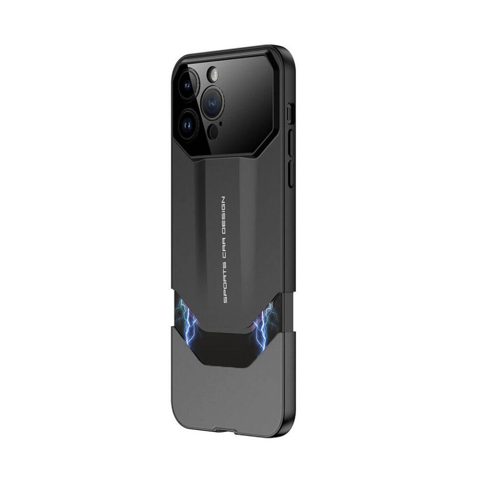 Apple iPhone 14 Pro Max Kılıf Çift Parçalı  Ays Pro İkili Görünümlü Şık Yüzey Kapak Siyah-Gri