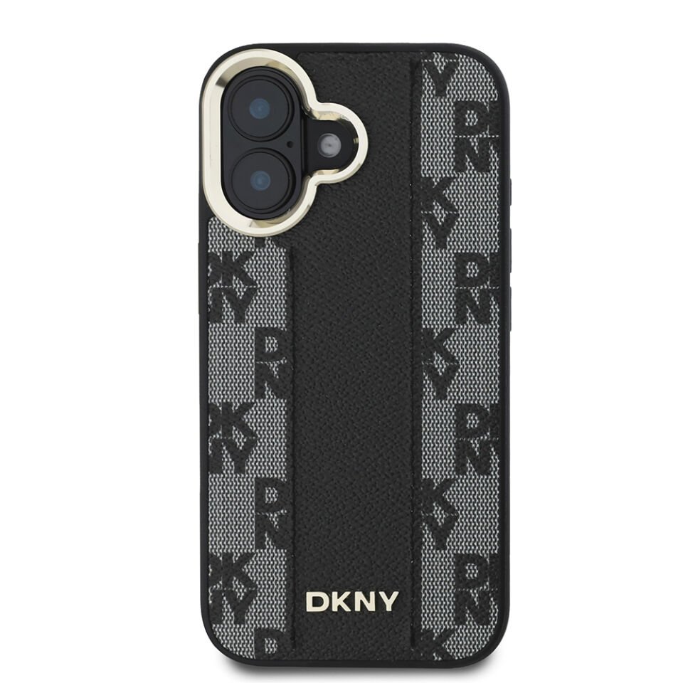Apple iPhone 16 Plus Kılıf DKNY Orjinal Lisanslı Magsafe Şarj Özellikli 3D Yazılı Checkered Pattern Kapak