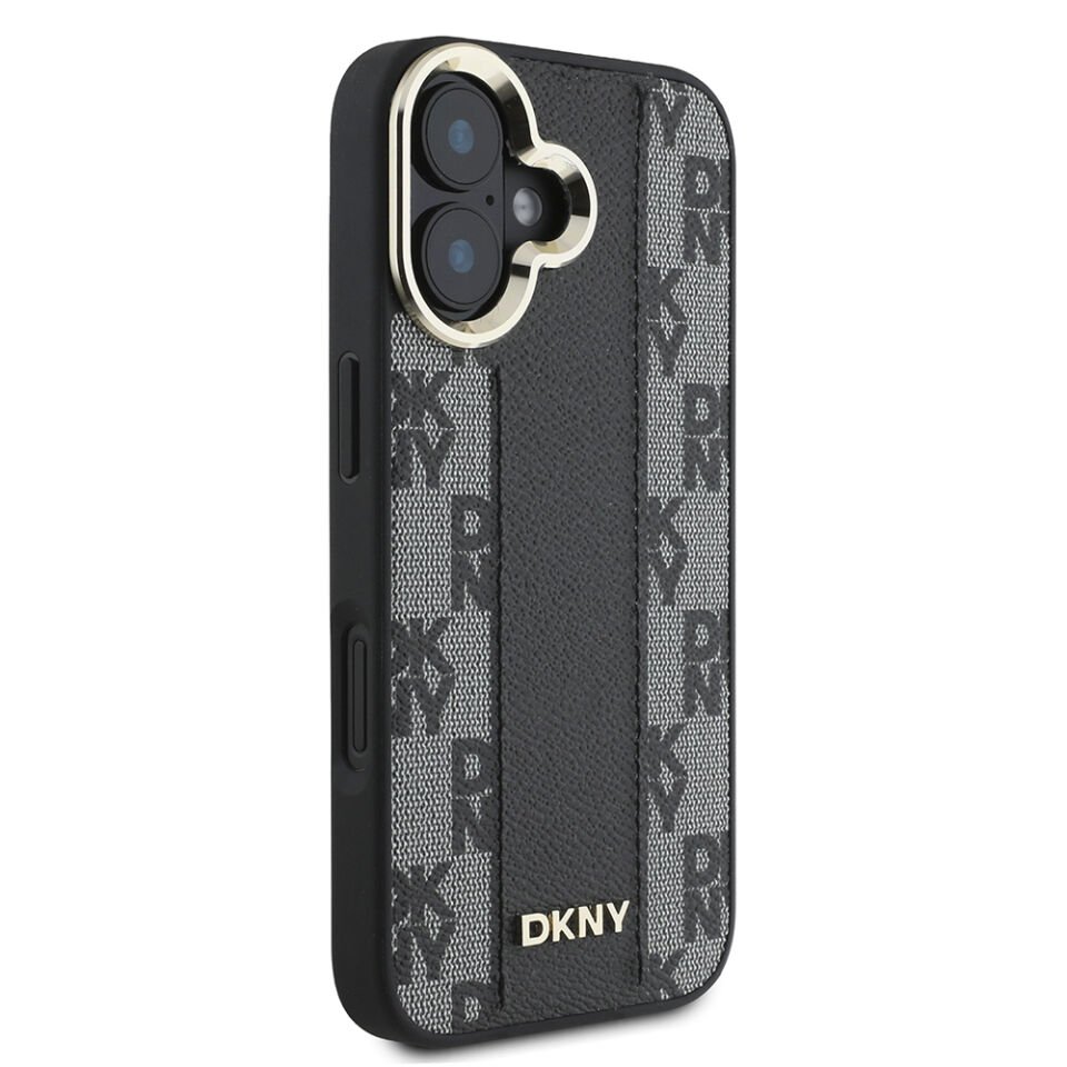 Apple iPhone 16 Plus Kılıf DKNY Orjinal Lisanslı Magsafe Şarj Özellikli 3D Yazılı Checkered Pattern Kapak