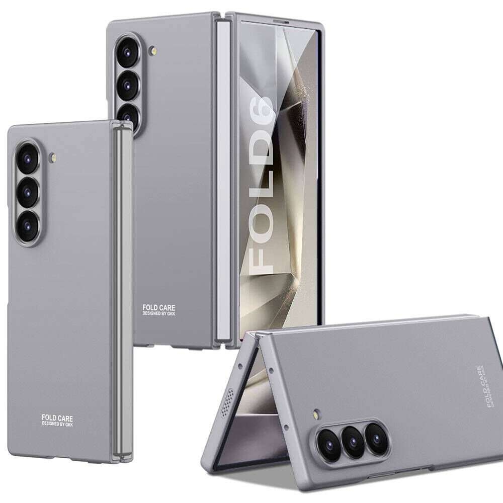 Samsung Galaxy Z Fold 6 Kılıf Sert Kıpta Mat Görünümlü Kapak Gri