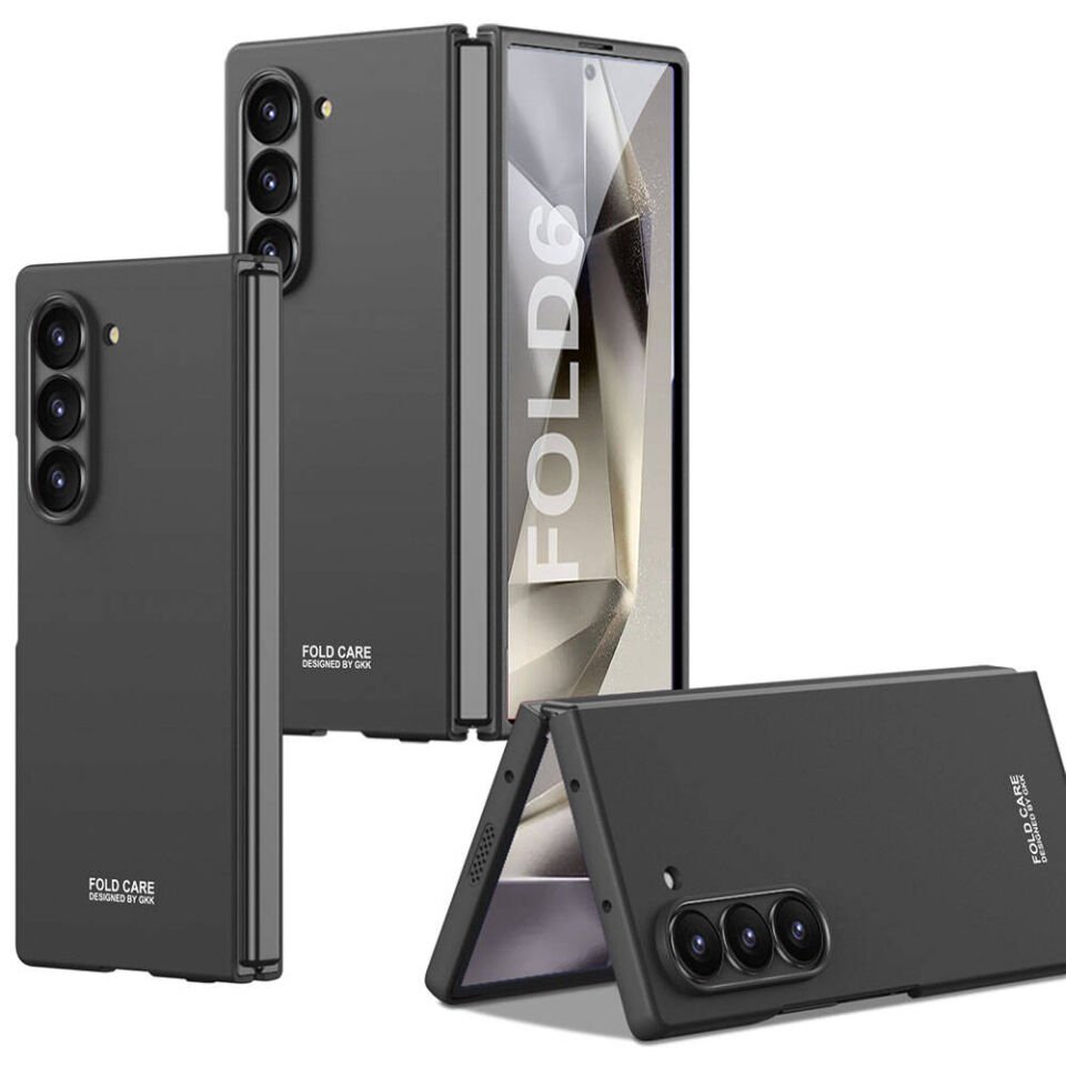 Samsung Galaxy Z Fold 6 Kılıf Sert Kıpta Mat Görünümlü Kapak Gri