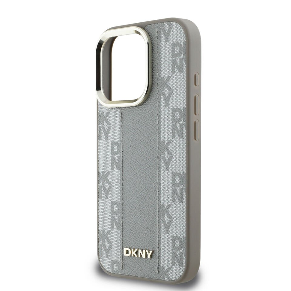 Apple iPhone 16 Pro Kılıf DKNY Orjinal Lisanslı Magsafe Şarj Özellikli 3D Yazılı Checkered Pattern Kapak