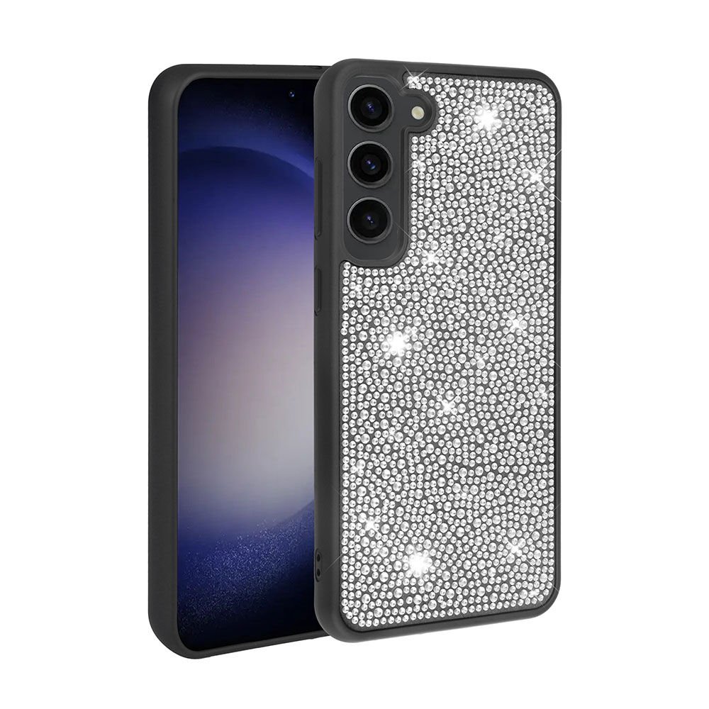 Samsung Galaxy S23 Kılıf Parlak Taşlı Gösterişli Tasarımlı Kapak (STON) Siyah