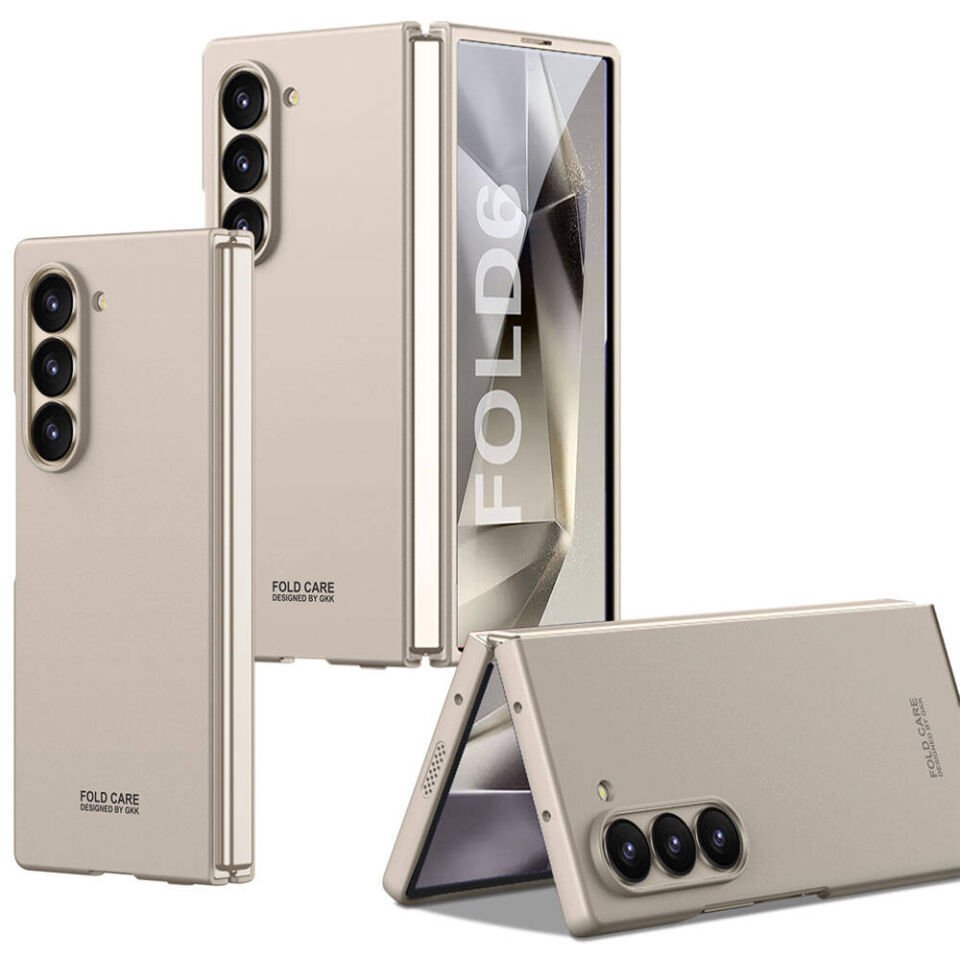 Samsung Galaxy Z Fold 6 Kılıf Sert Kıpta Mat Görünümlü Kapak Titanyum-Gri