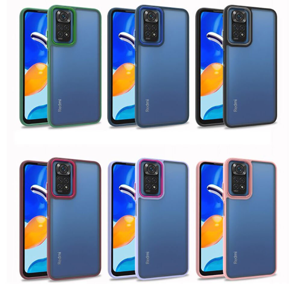 Xiaomi Redmi Note 11 Pro 5G Kılıf Kamera Çıkıntılı Arkası Şeffaf Hassas Tuşlu Kenarlı Kapak (Flora) Rose Gold