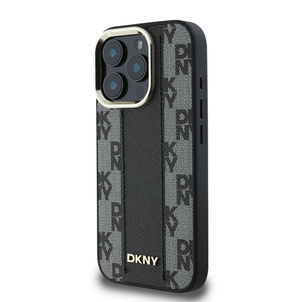 Apple iPhone 16 Pro Max Kılıf DKNY Orjinal Lisanslı Magsafe Şarj Özellikli 3D Yazılı Checkered Pattern Kapak