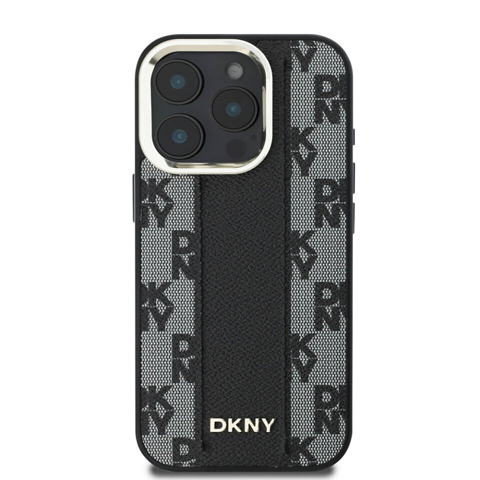 Apple iPhone 16 Pro Max Kılıf DKNY Orjinal Lisanslı Magsafe Şarj Özellikli 3D Yazılı Checkered Pattern Kapak
