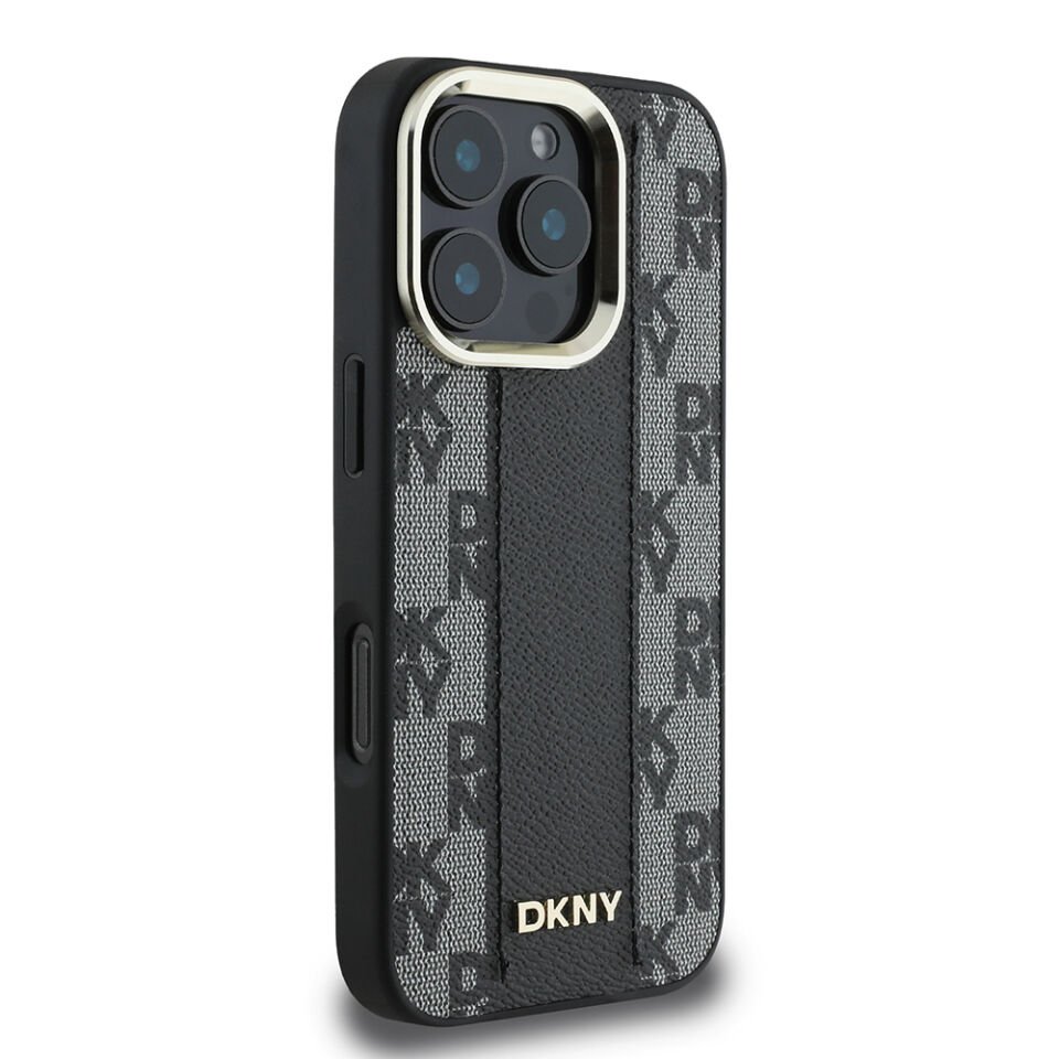 Apple iPhone 16 Pro Max Kılıf DKNY Orjinal Lisanslı Magsafe Şarj Özellikli 3D Yazılı Checkered Pattern Kapak