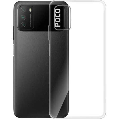 Xiaomi Poco M3 Şeffaf Kamera Korumalı Kılıf Yumuşak İnce Tasarımlı Kapak (SÜPER-K) Renksiz