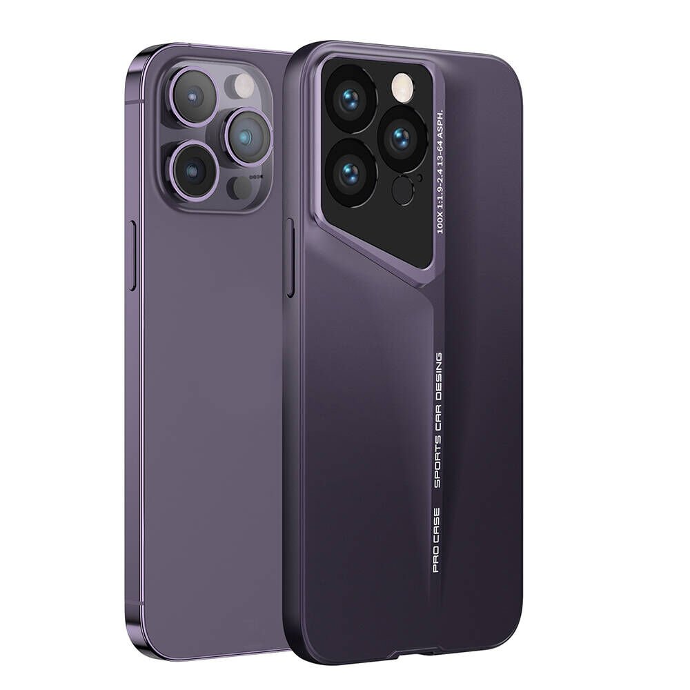 Apple iPhone 14 Pro Max Kılıf Ultra İnce Kamera Korumalı Sert Rubber Kapak (Procase) Derin Mor