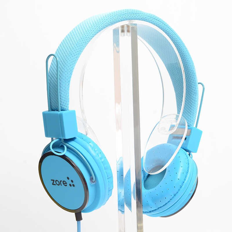 Hafif Portatif Kolayca Katlanıp Taşınabilir Dizayn Kulaklık (Y-6338 MP3 3.5mm Kulaklık) Mavi Açık