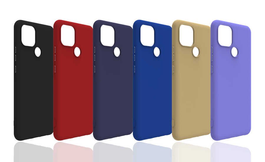 Realme C25 Kılıf Kamera Korumalı Esnek Renkli Silikon Kapak (Biye) Lacivert