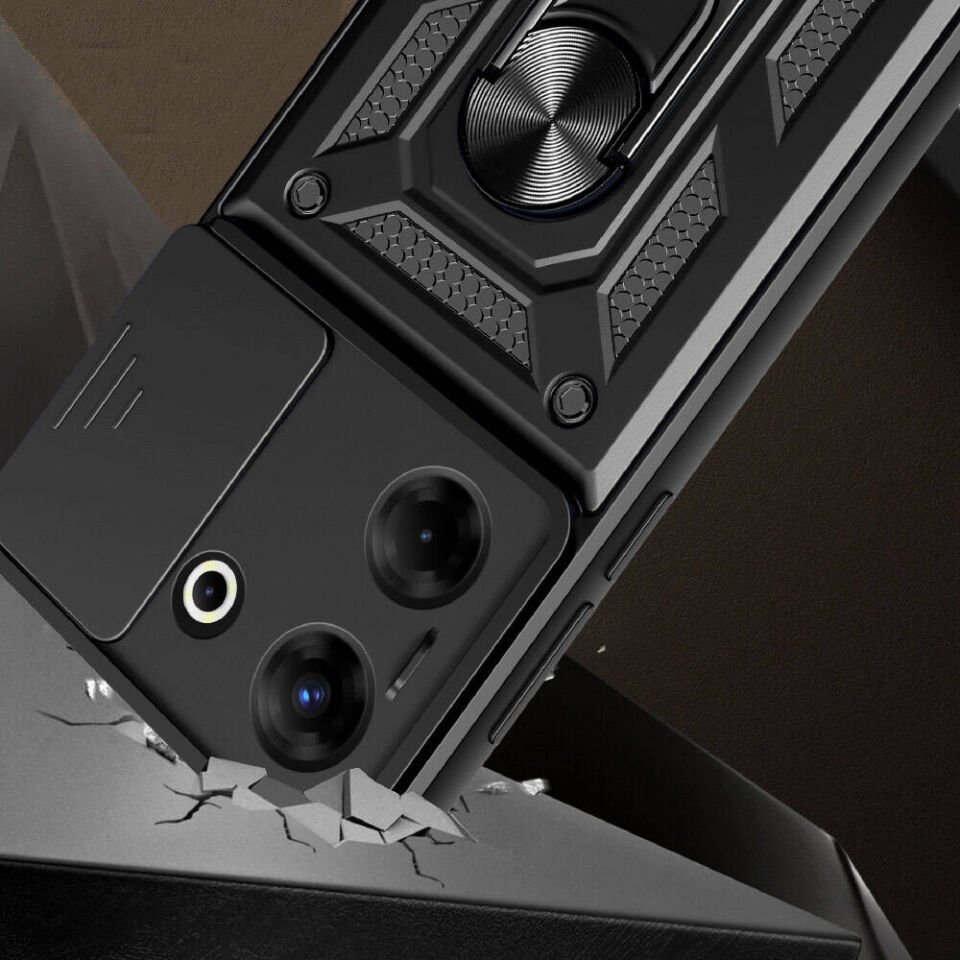 Tecno Camon 20 Pro 5G Kılıf Magnetik Standlı Kamera Korumalı HEPTEKİLETİŞİM Sürgülü Vega Kapak