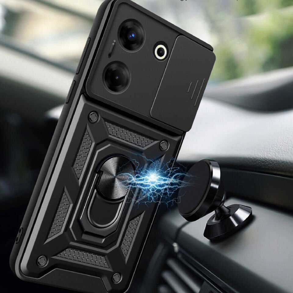 Tecno Camon 20 Pro 5G Kılıf Magnetik Standlı Kamera Korumalı HEPTEKİLETİŞİM Sürgülü Vega Kapak