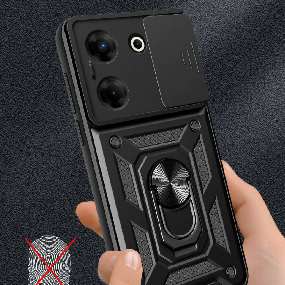 Tecno Camon 20 Pro 5G Kılıf Magnetik Standlı Kamera Korumalı HEPTEKİLETİŞİM Sürgülü Vega Kapak