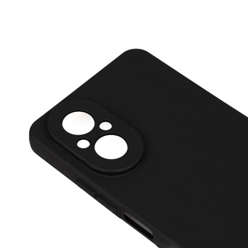 Realme 12 Lite Kılıf Kamera Korumalı Esnek Renkli Silikon Kapak (Biye) Siyah