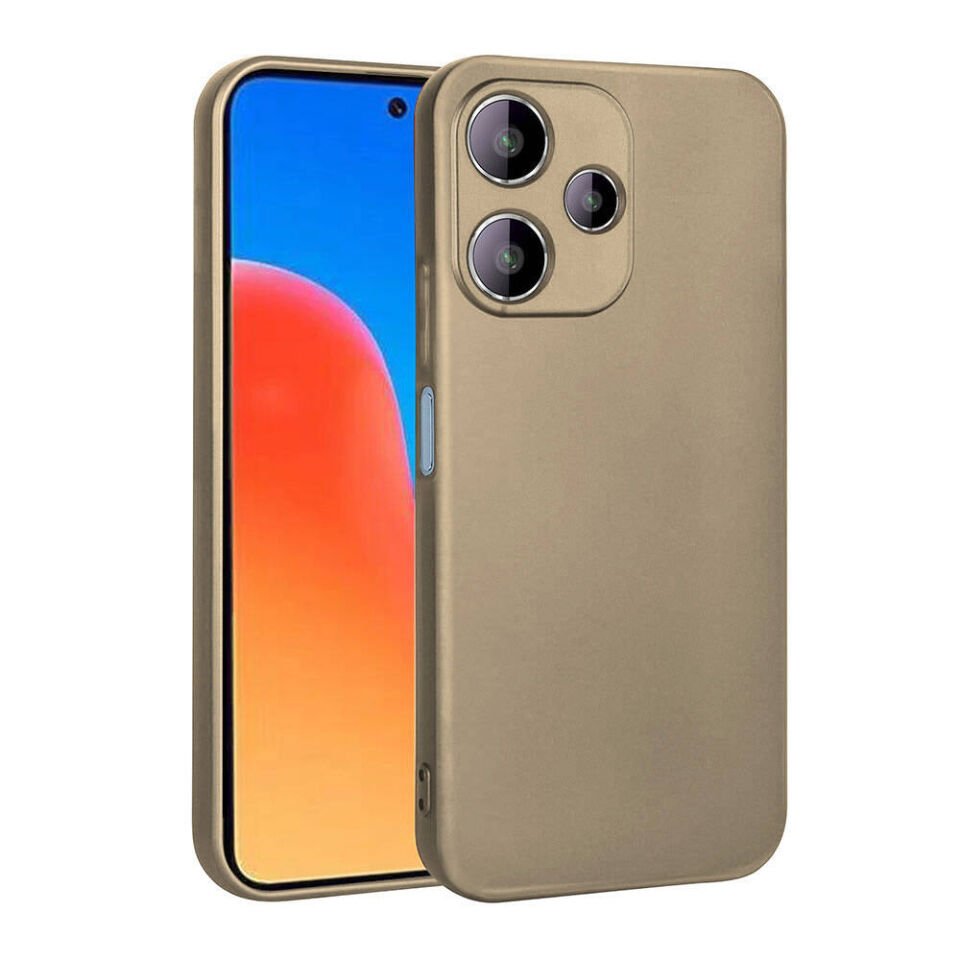 Xiaomi Redmi 12 5G Kılıf Yumuşak Dokulu Soft İnce Mat Silikon Kapak (PREMİER) Gold