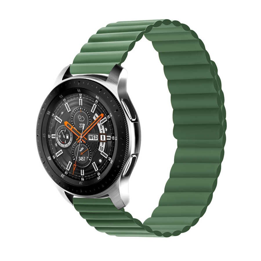 Samsung Gear S2 Mıknatıslı Kordon Çift Renk Tasarım (KRD-52) Yeşil