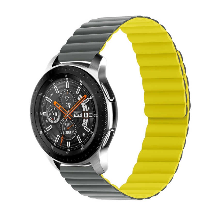 Samsung Gear S2 Mıknatıslı Kordon Çift Renk Tasarım (KRD-52) Yeşil