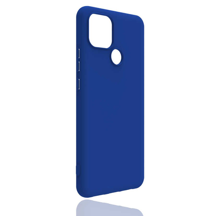 Realme C25 Kılıf Kamera Korumalı Esnek Renkli Silikon Kapak (Biye) Mor