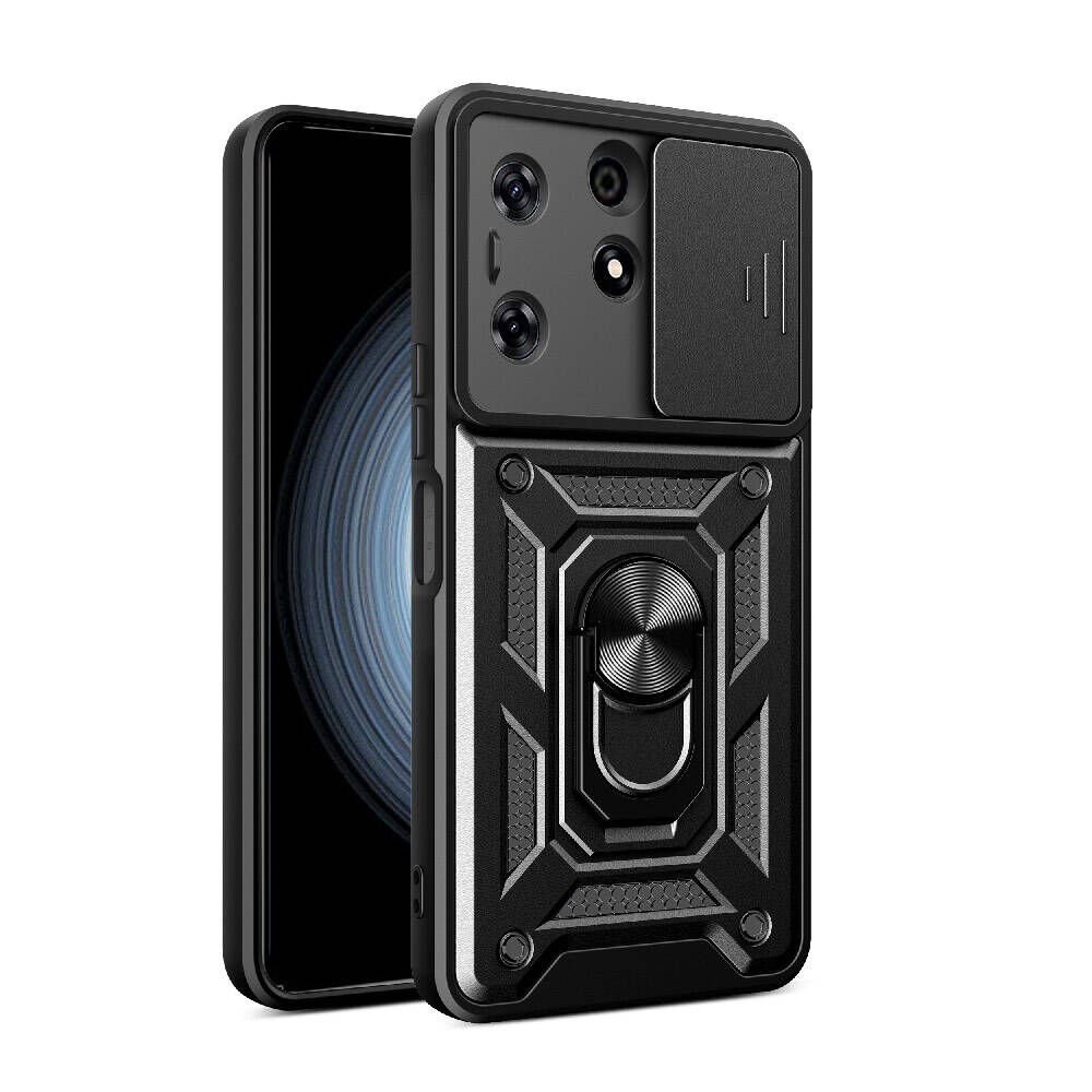 Tecno Spark 10 Pro Kılıf Magnetik Standlı Kamera Korumalı HEPTEKİLETİŞİM Sürgülü Vega Kapak