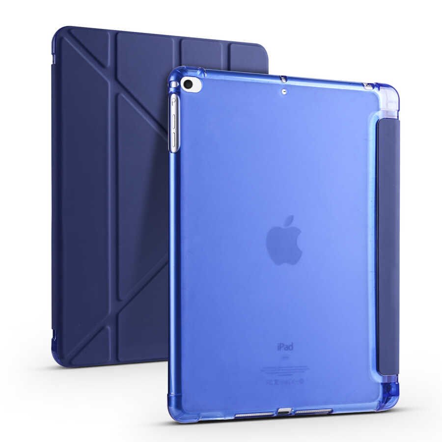 Apple iPad 9.7 2017 (5.Nesil) Kılıf HEPTEKİLETİŞİM Tri Folding Kalem Bölmeli Standlı Kılıf