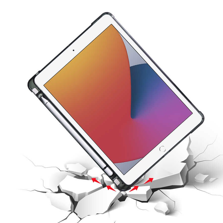 Apple iPad 9.7 2017 (5.Nesil) Kılıf HEPTEKİLETİŞİM Tri Folding Kalem Bölmeli Standlı Kılıf