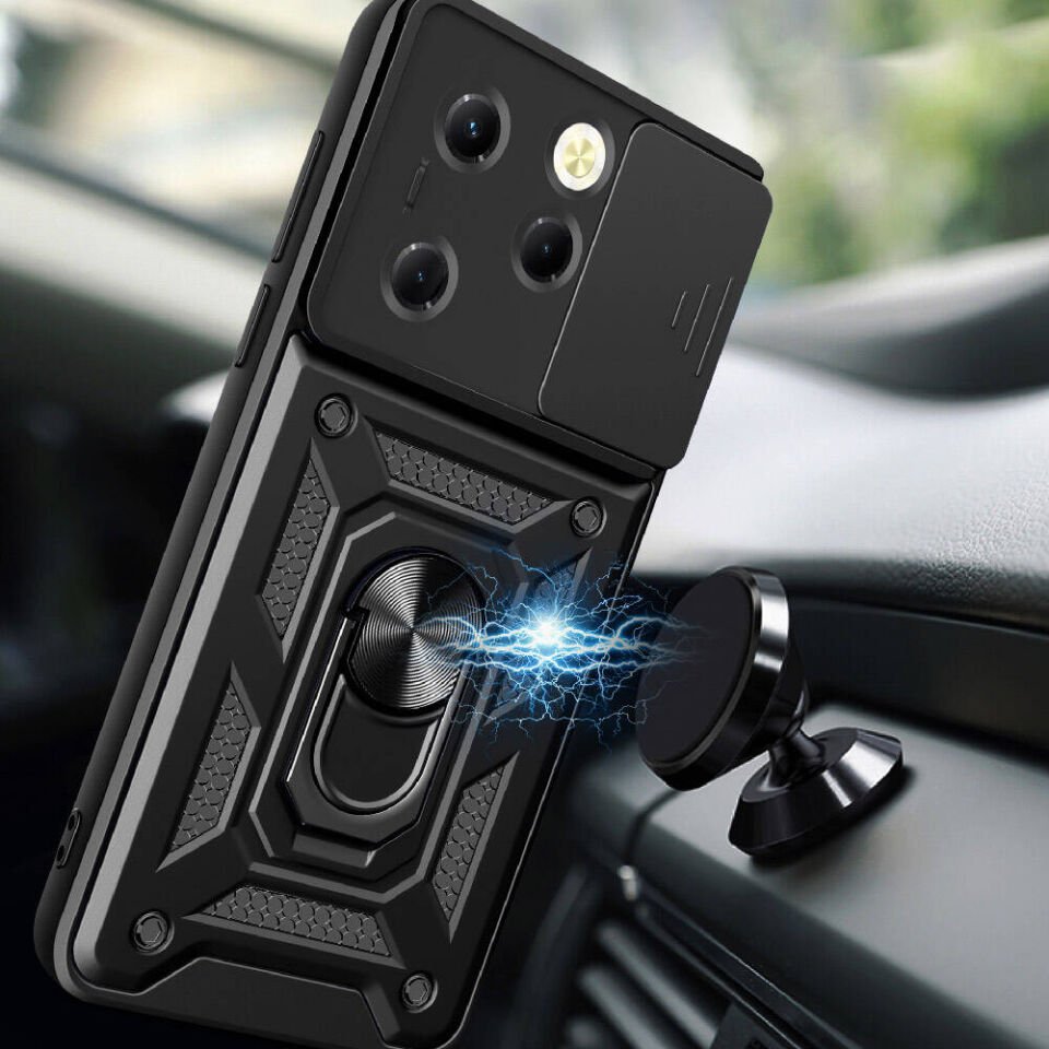 Tecno Spark 20 Pro Kılıf Magnetik Standlı Kamera Korumalı HEPTEKİLETİŞİM Sürgülü Vega Kapak