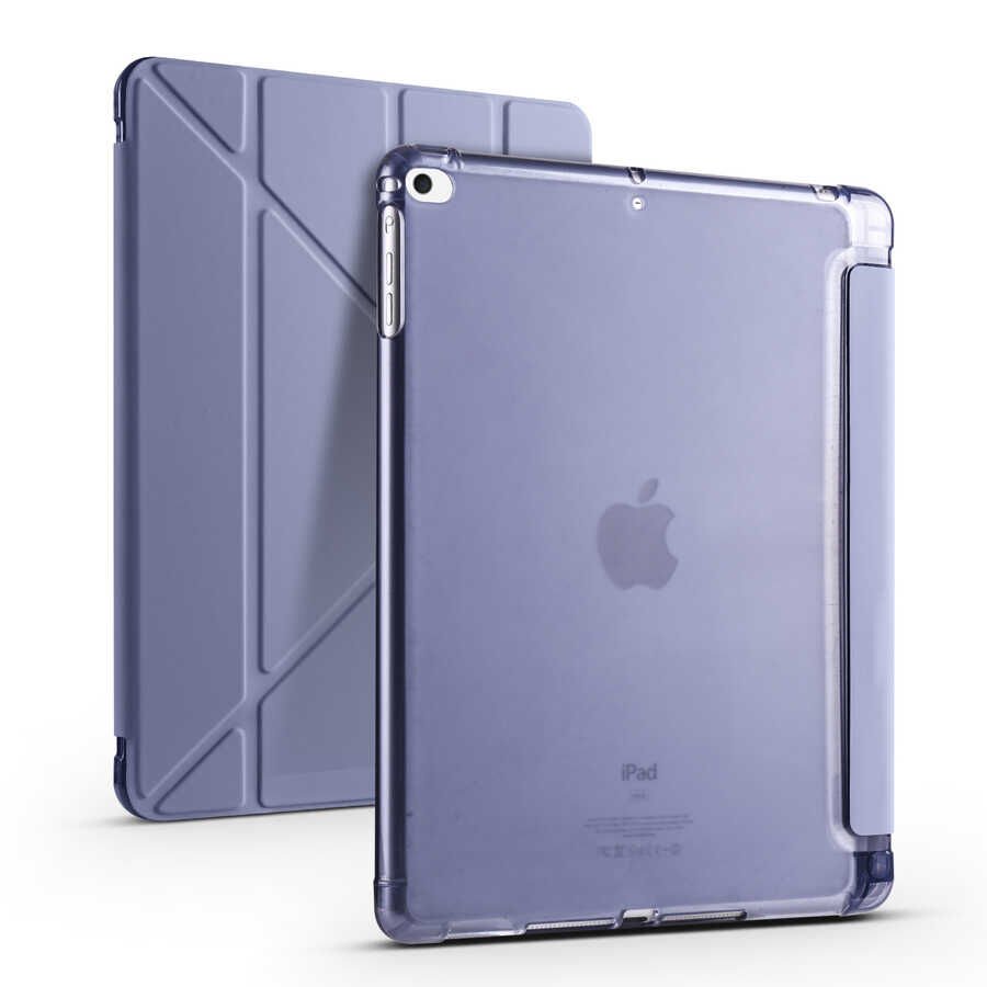 Apple iPad 9.7 2018 (6.Nesil) Kılıf HEPTEKİLETİŞİM Tri Folding Kalem Bölmeli Standlı Kılıf