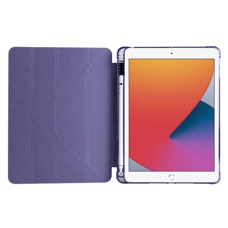 Apple iPad 9.7 2018 (6.Nesil) Kılıf HEPTEKİLETİŞİM Tri Folding Kalem Bölmeli Standlı Kılıf