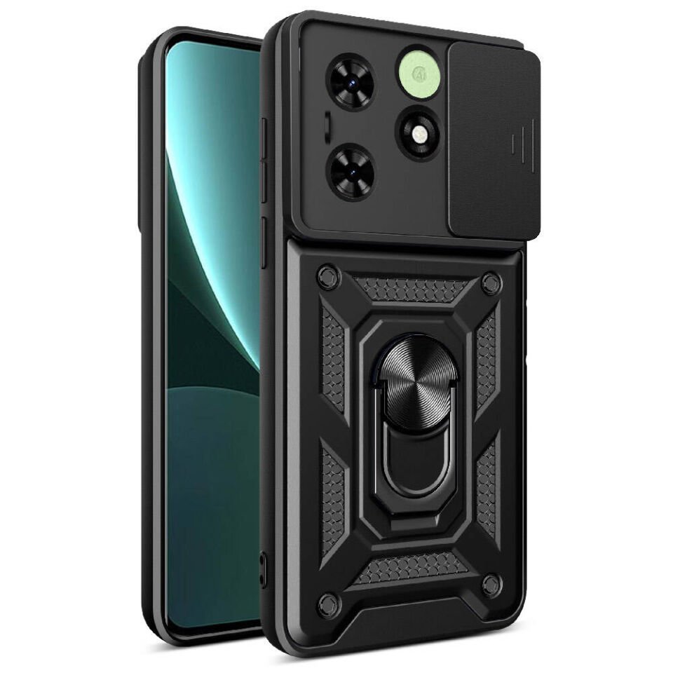 Tecno Spark 20 Kılıf Magnetik Standlı Kamera Korumalı HEPTEKİLETİŞİM Sürgülü Vega Kapak