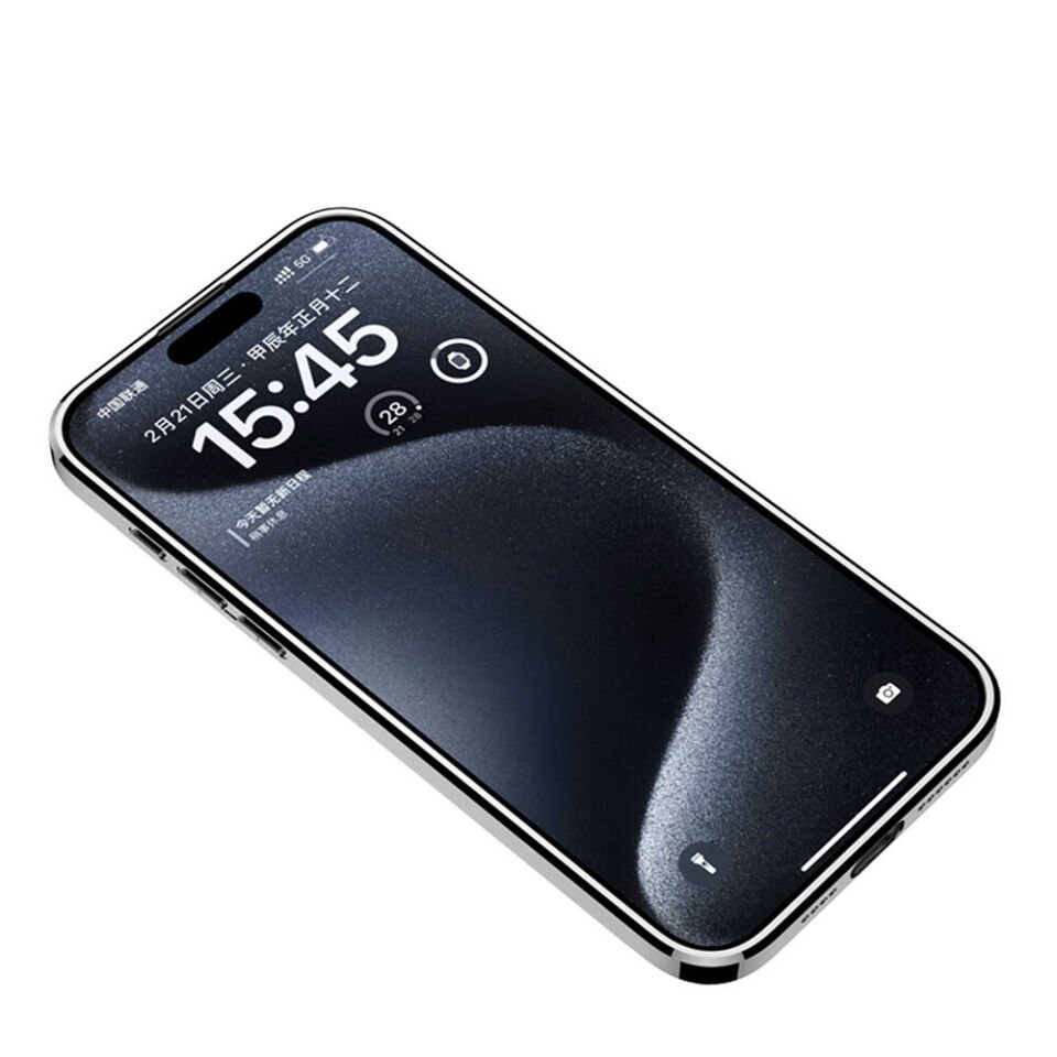 Apple iPhone 15 Pro Max Kılıf Ultra İnce Kamera Korumalı PC + Deri Arka Yüzey Kapak (X-Pro) Siyah