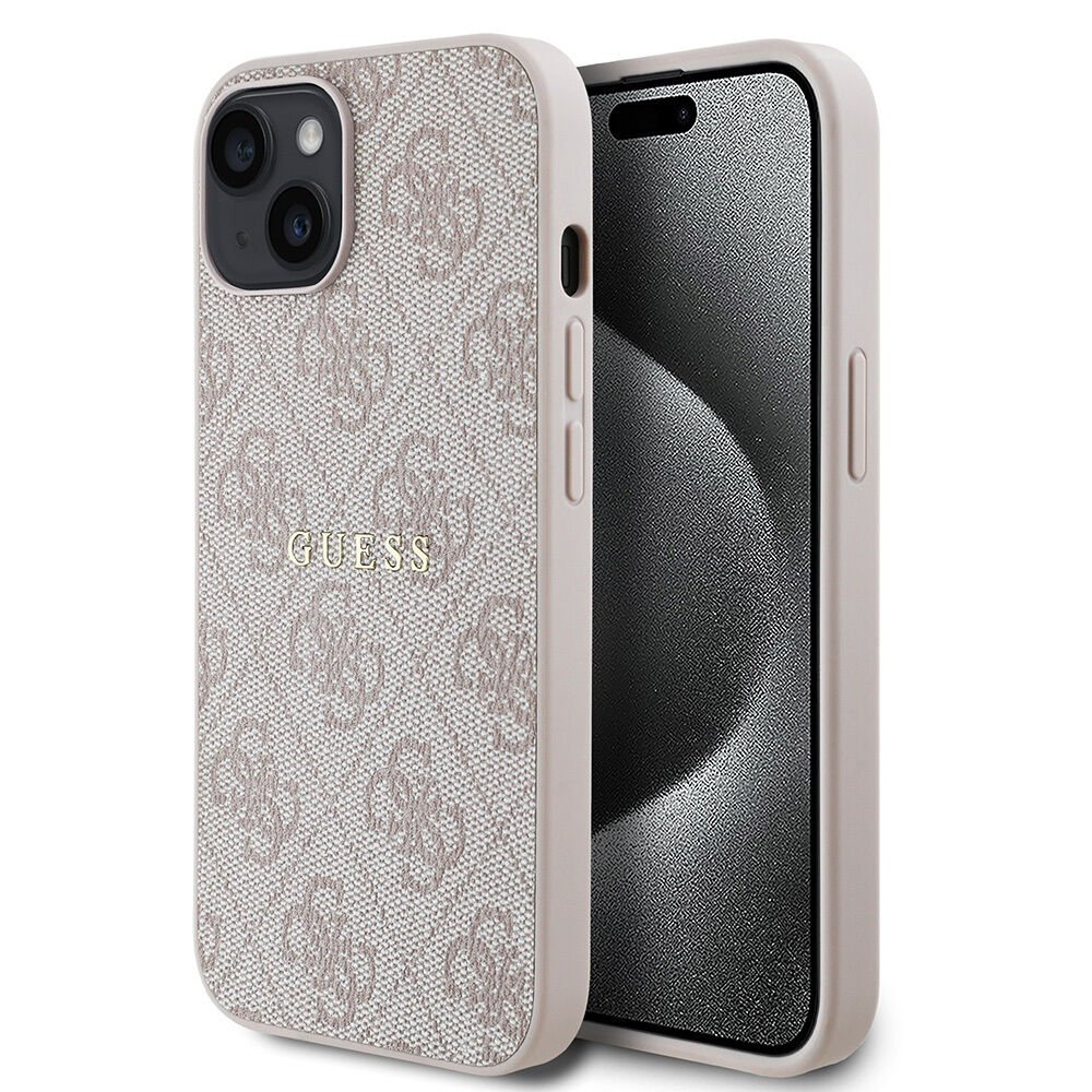 Apple iPhone 14 Kılıf Guess Orjinal Lisanslı Magsafe Şarj Özellikli 4G Desen Yazı Logolu Kapak