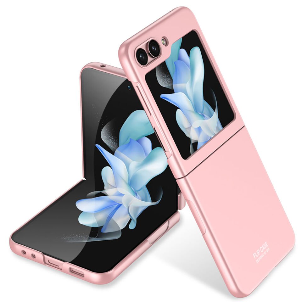 Samsung Galaxy Z Flip 5 Kılıf Mat Görünümlü Ultra İnce Sert Kıpta Kapak Pembe