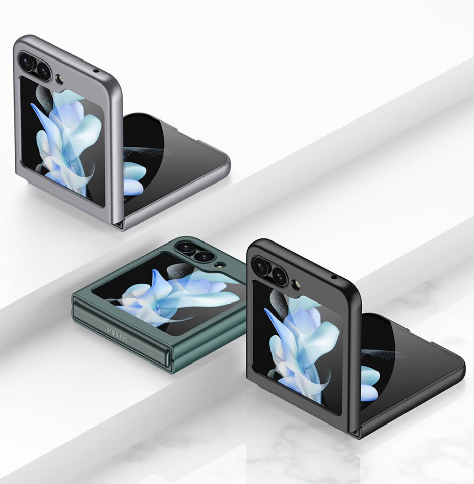 Samsung Galaxy Z Flip 5 Kılıf Mat Görünümlü Ultra İnce Sert Kıpta Kapak Siyah